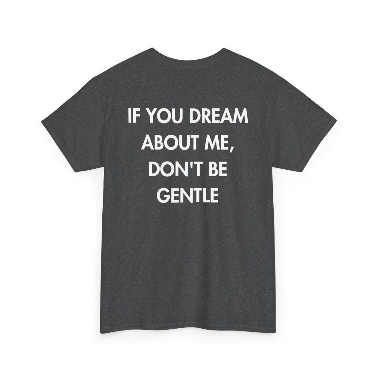 Dark Heather T-shirt with IF YOU DREAM ABOUT ME, DON'T BE GENTLE back print