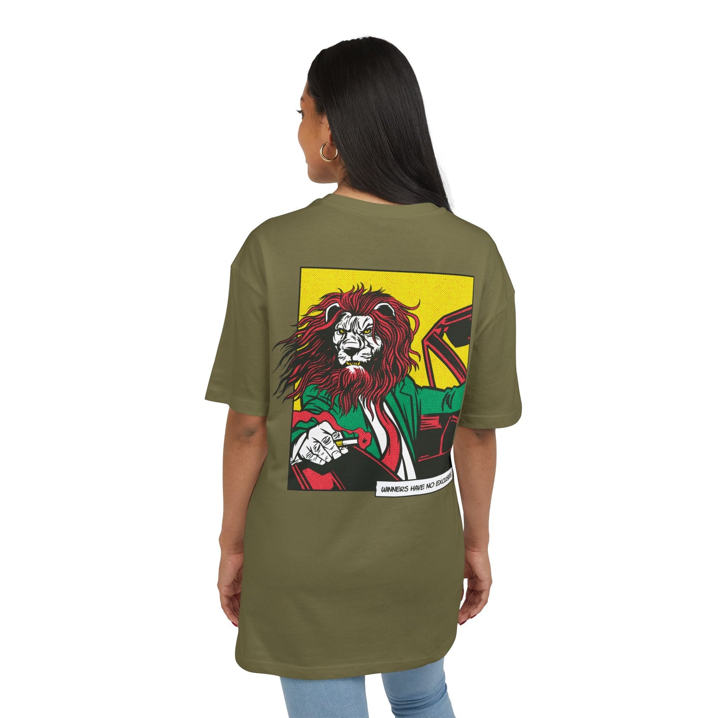 Lion in Car Oversized T-Shirt