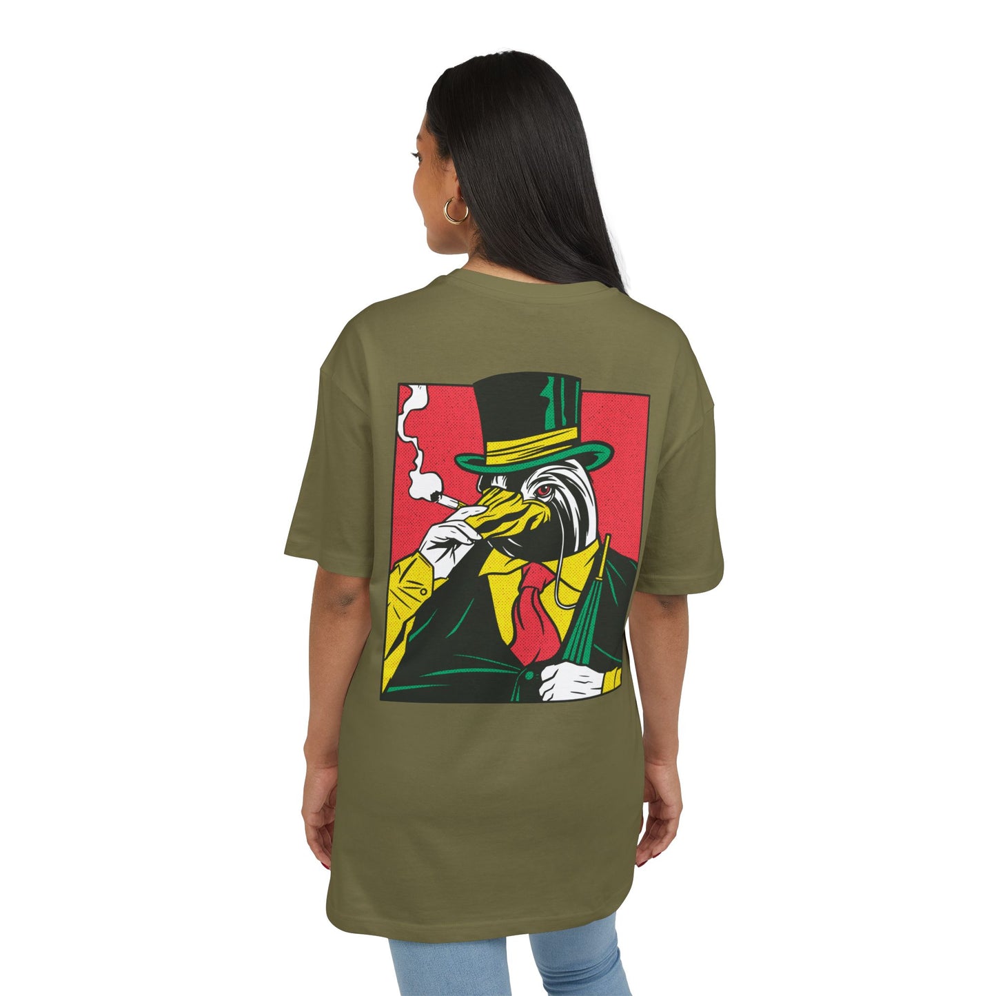 Penguin Smoking Oversized T-Shirt