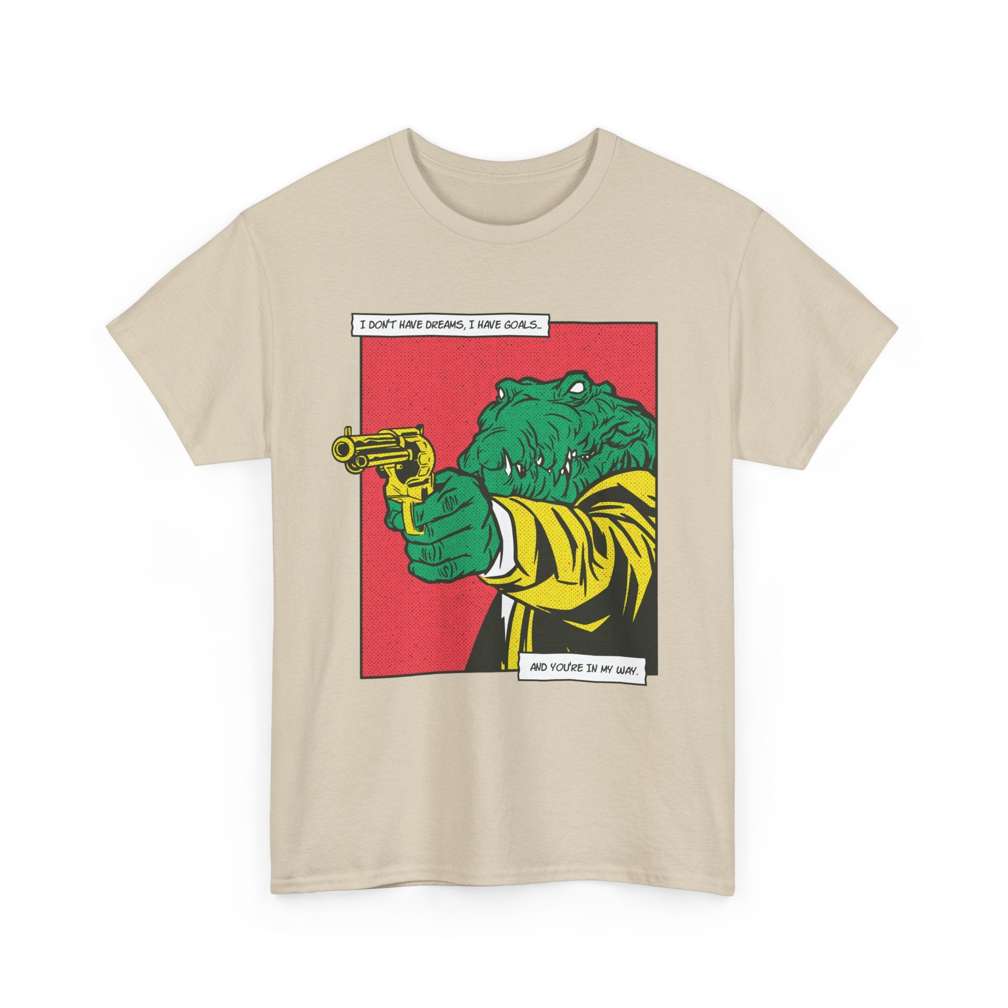 Alligator with Gun - T-Shirt Front Print