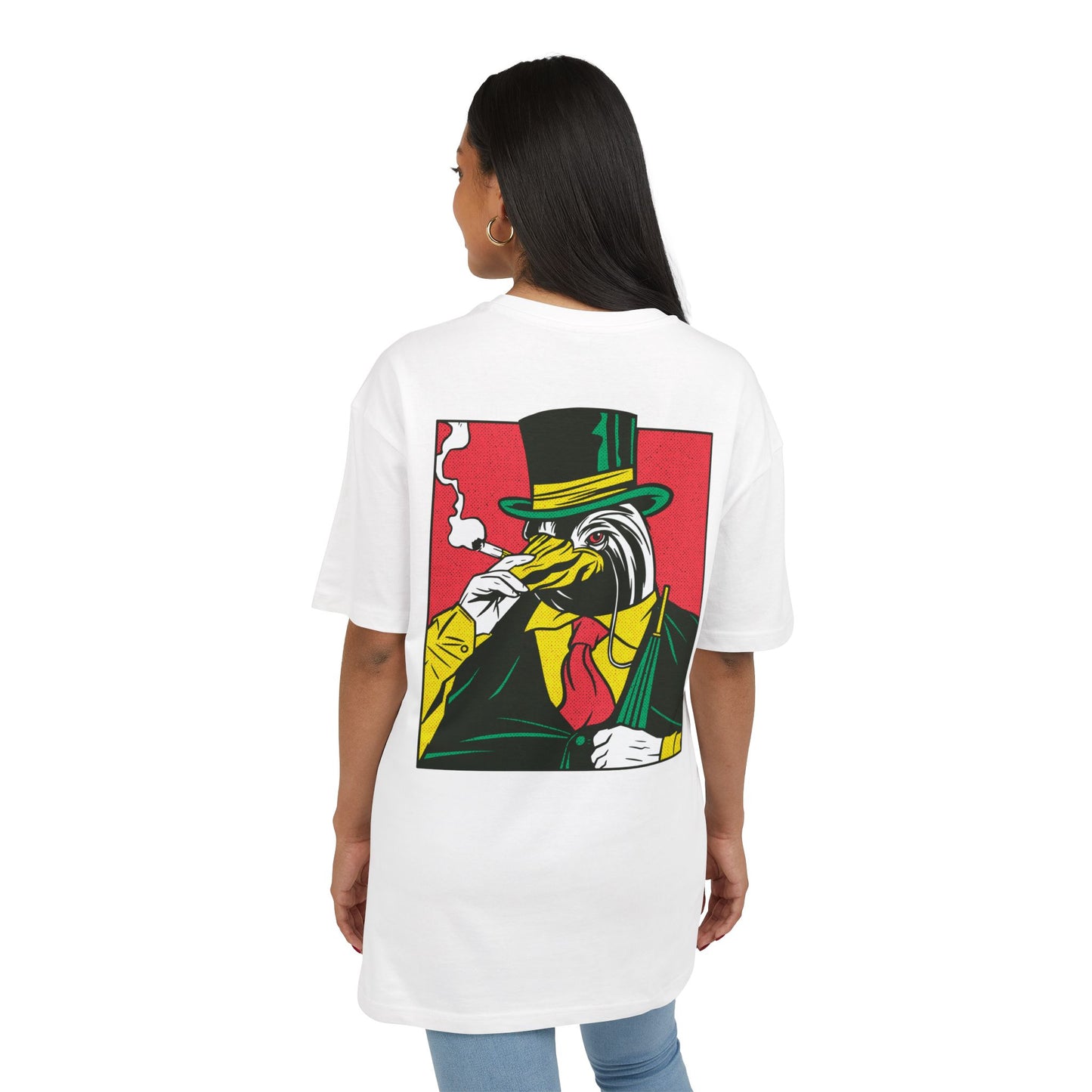 Penguin Smoking Oversized T-Shirt