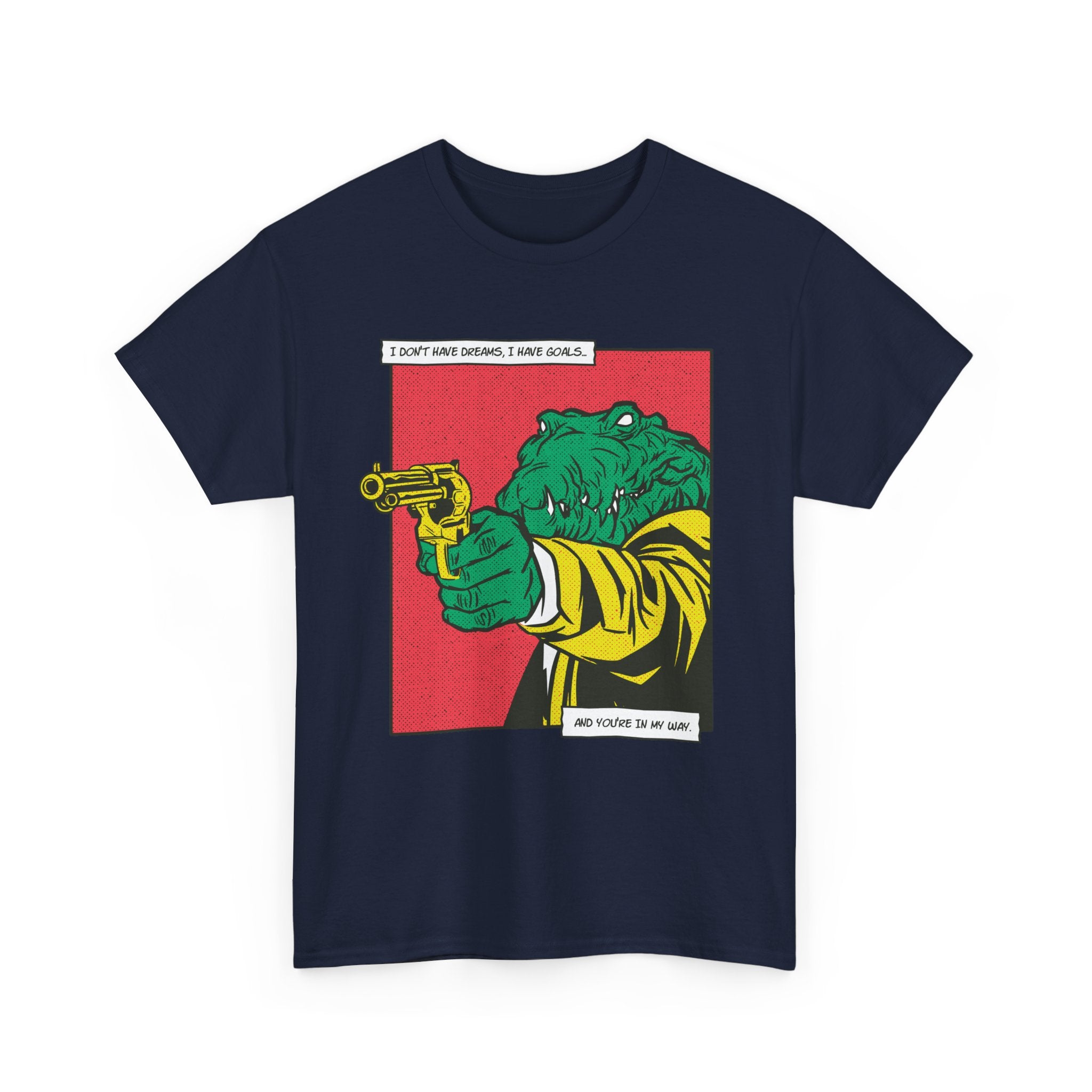 Alligator with Gun - T-Shirt Front Print