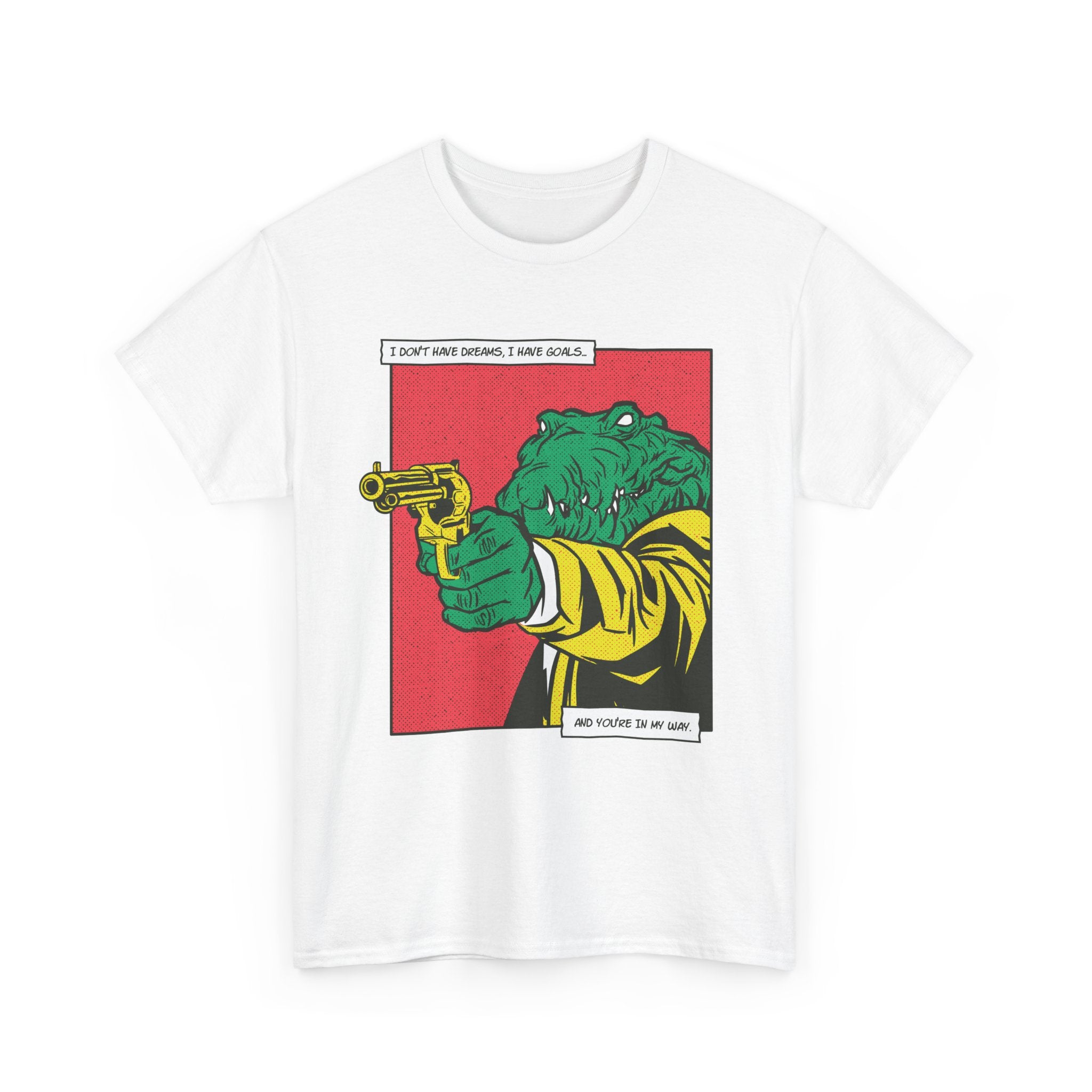 Alligator with Gun - T-Shirt Front Print