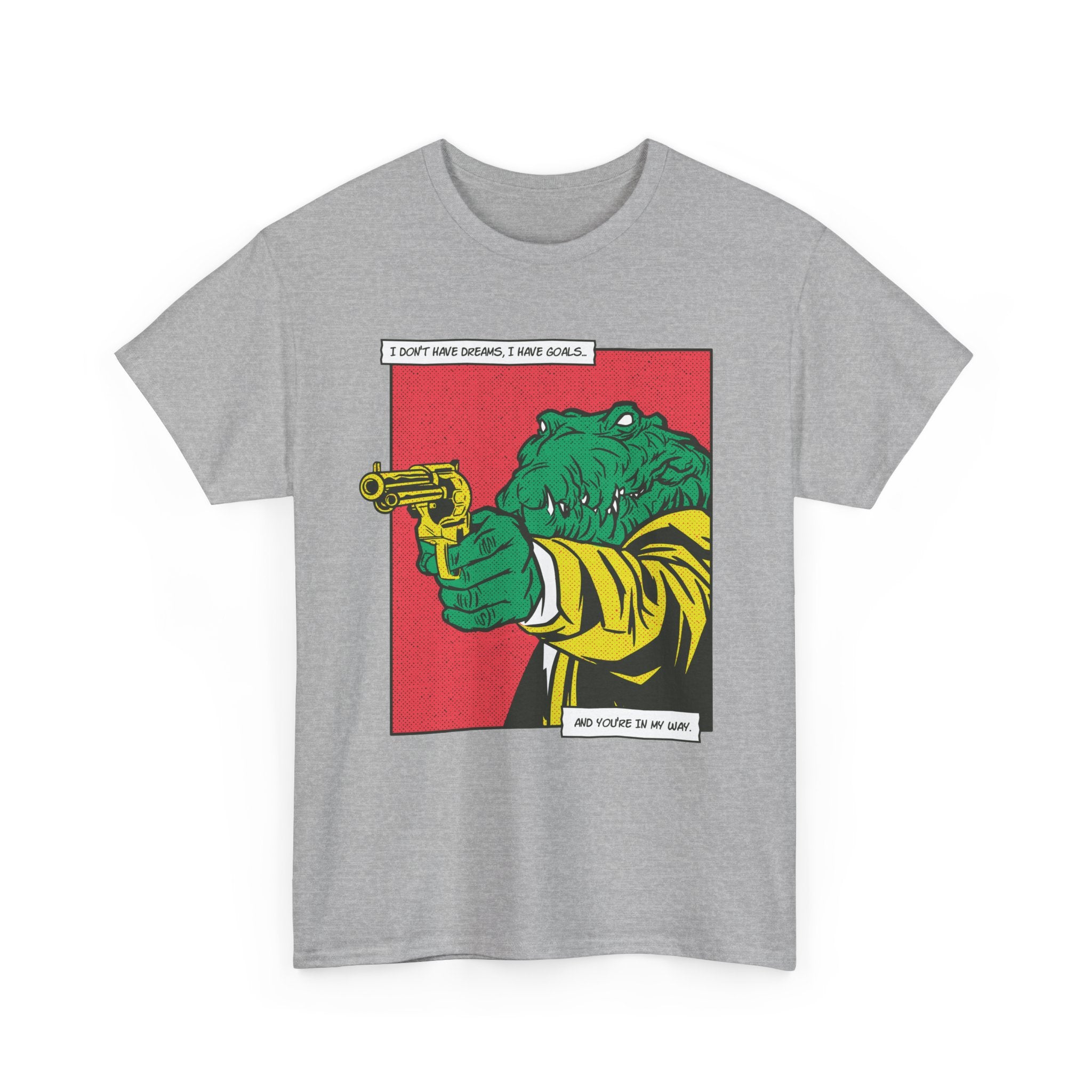 Alligator with Gun - T-Shirt Front Print