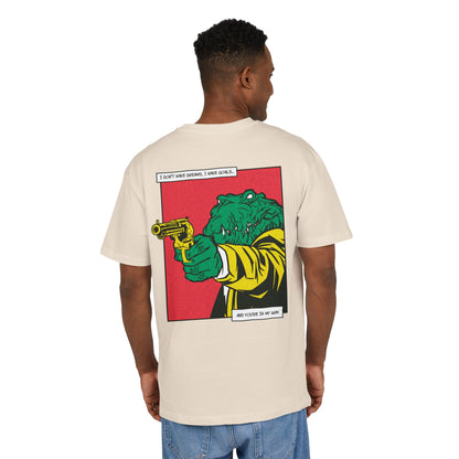 Alligator with Gun Oversized T-Shirt