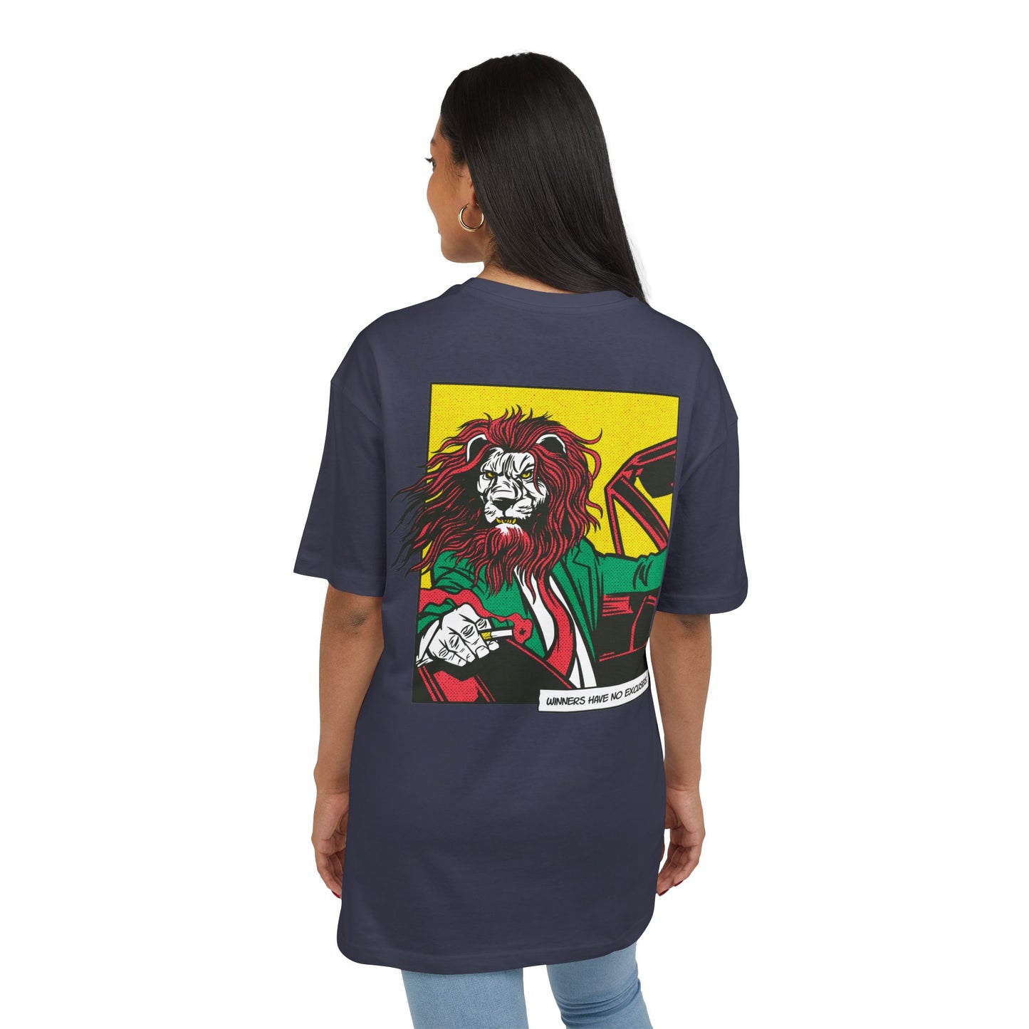 Lion in Car Oversized T-Shirt