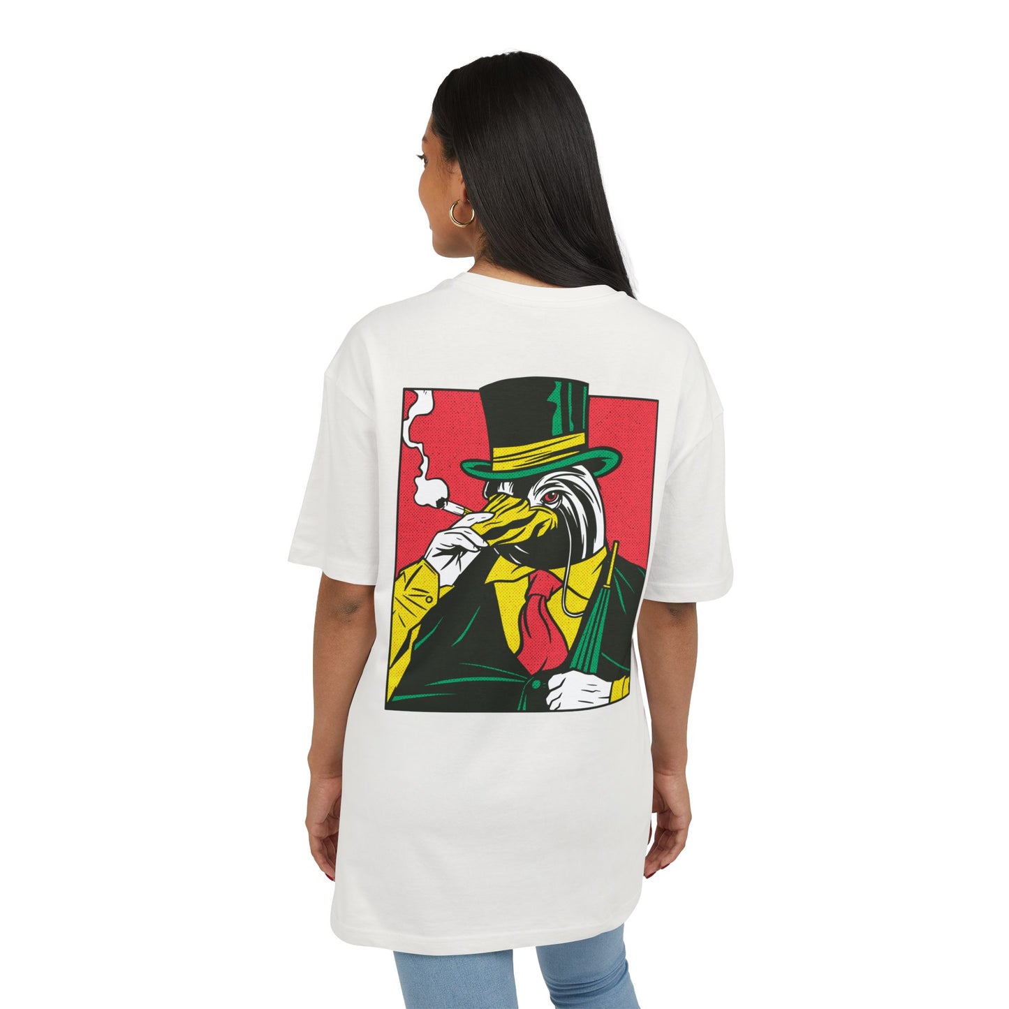 Penguin Smoking Oversized T-Shirt