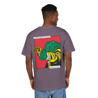 Alligator with Gun Oversized T-Shirt