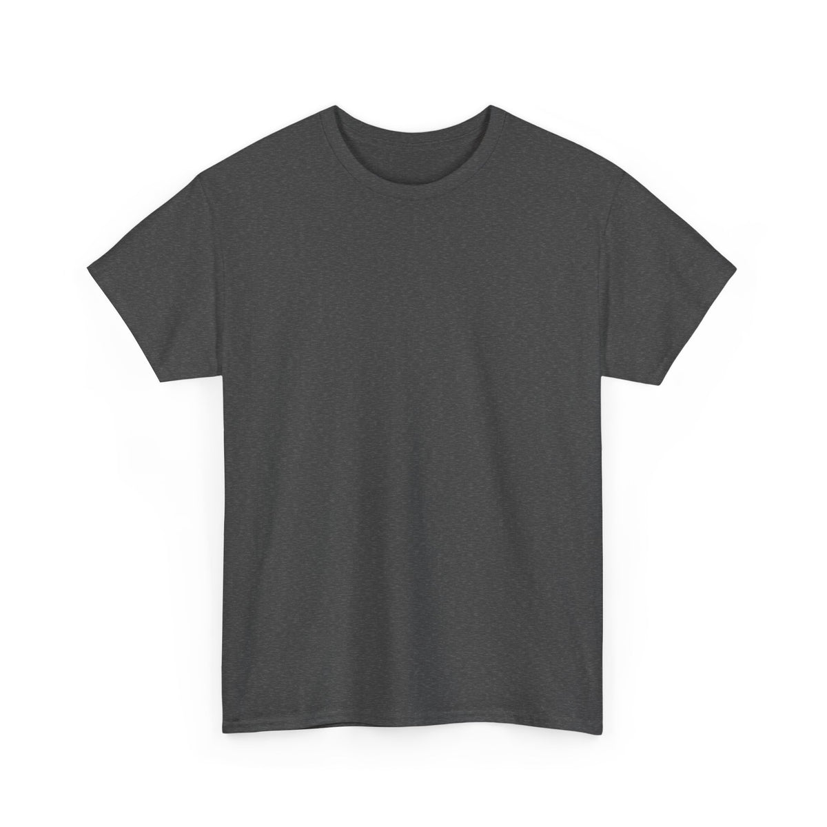 Dark Heather T-shirt, plain front – TOLD HER SHE'S THE ONE. NOT THE ONLY ONE design is printed on the back