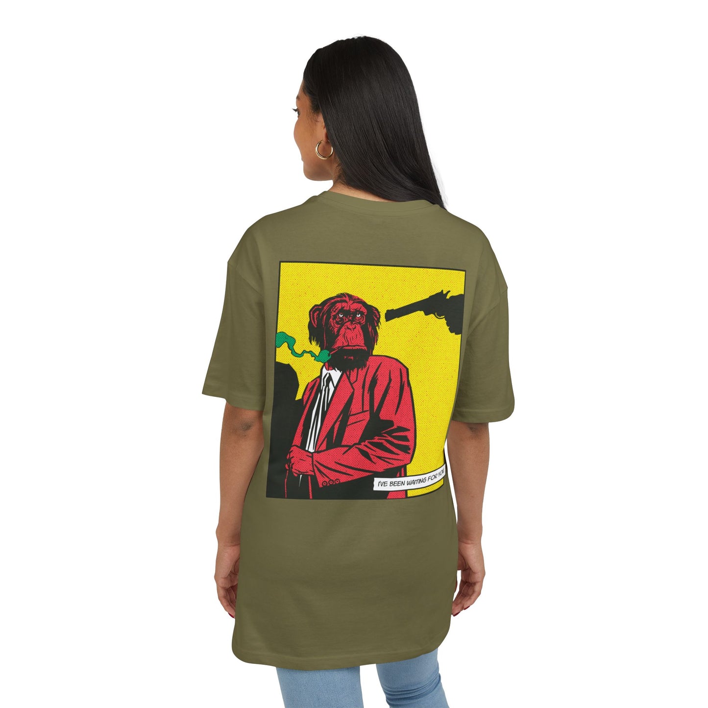 Monkey Smoking Oversized T-Shirt