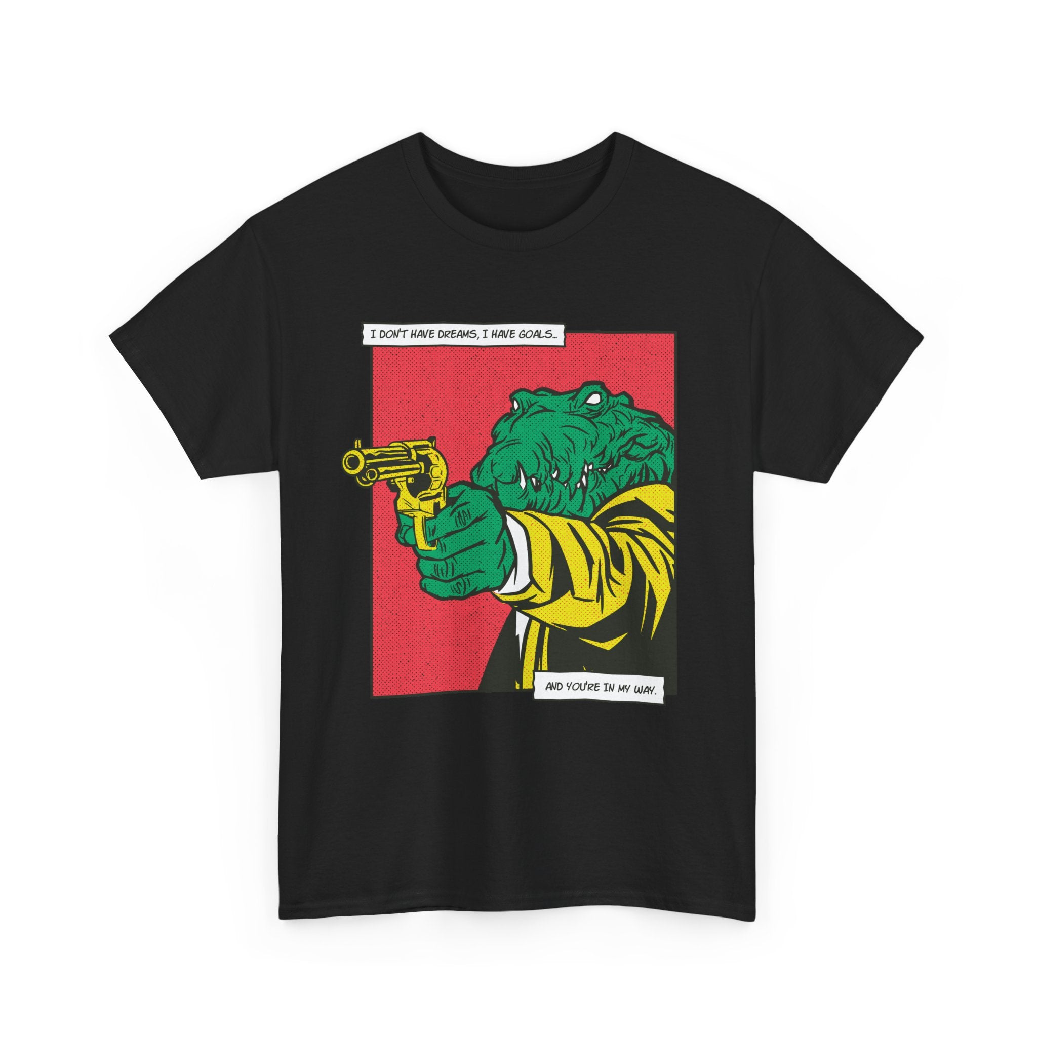 Alligator with Gun - T-Shirt Front Print
